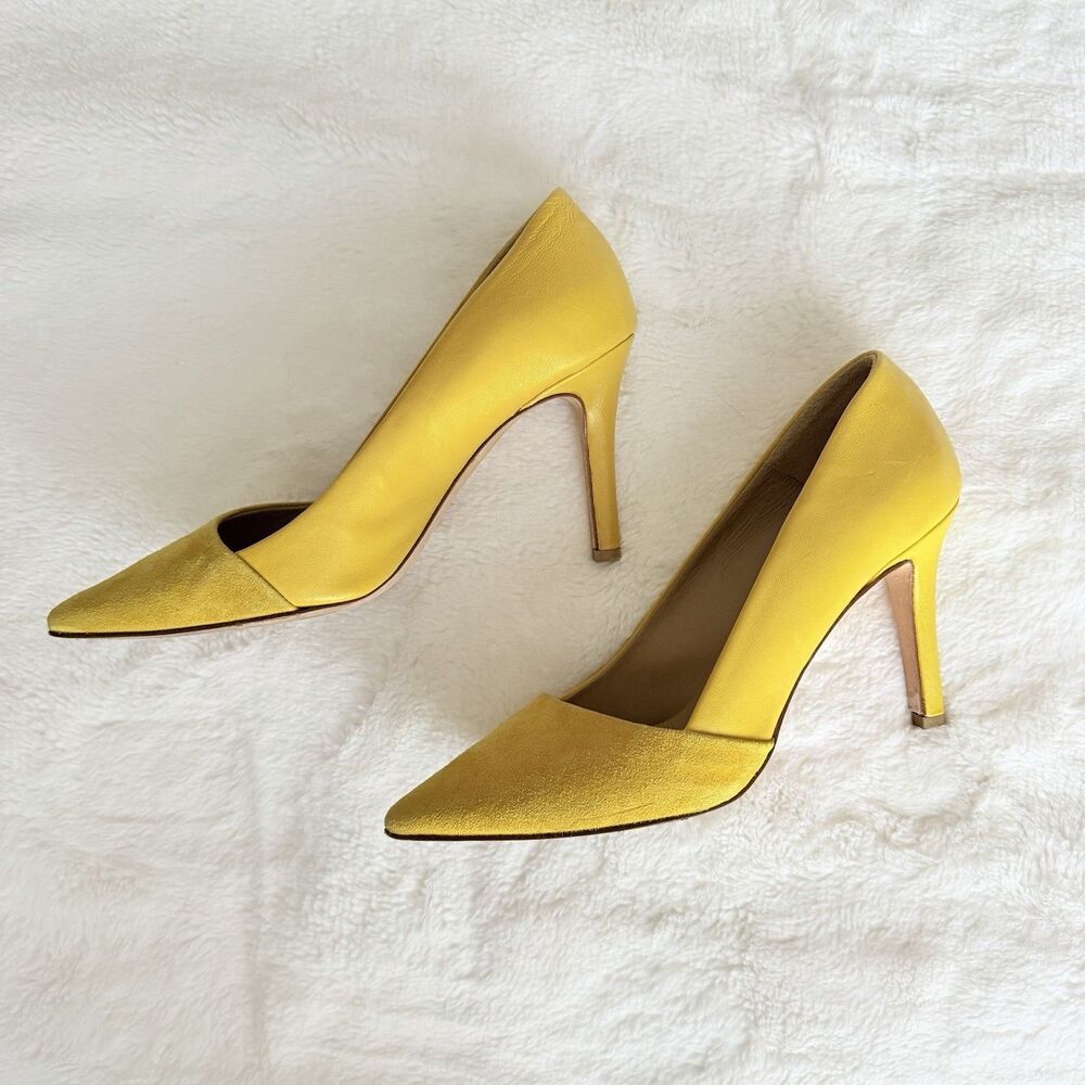 Massimo Matteo Yellow Suede Heels Pumps 7